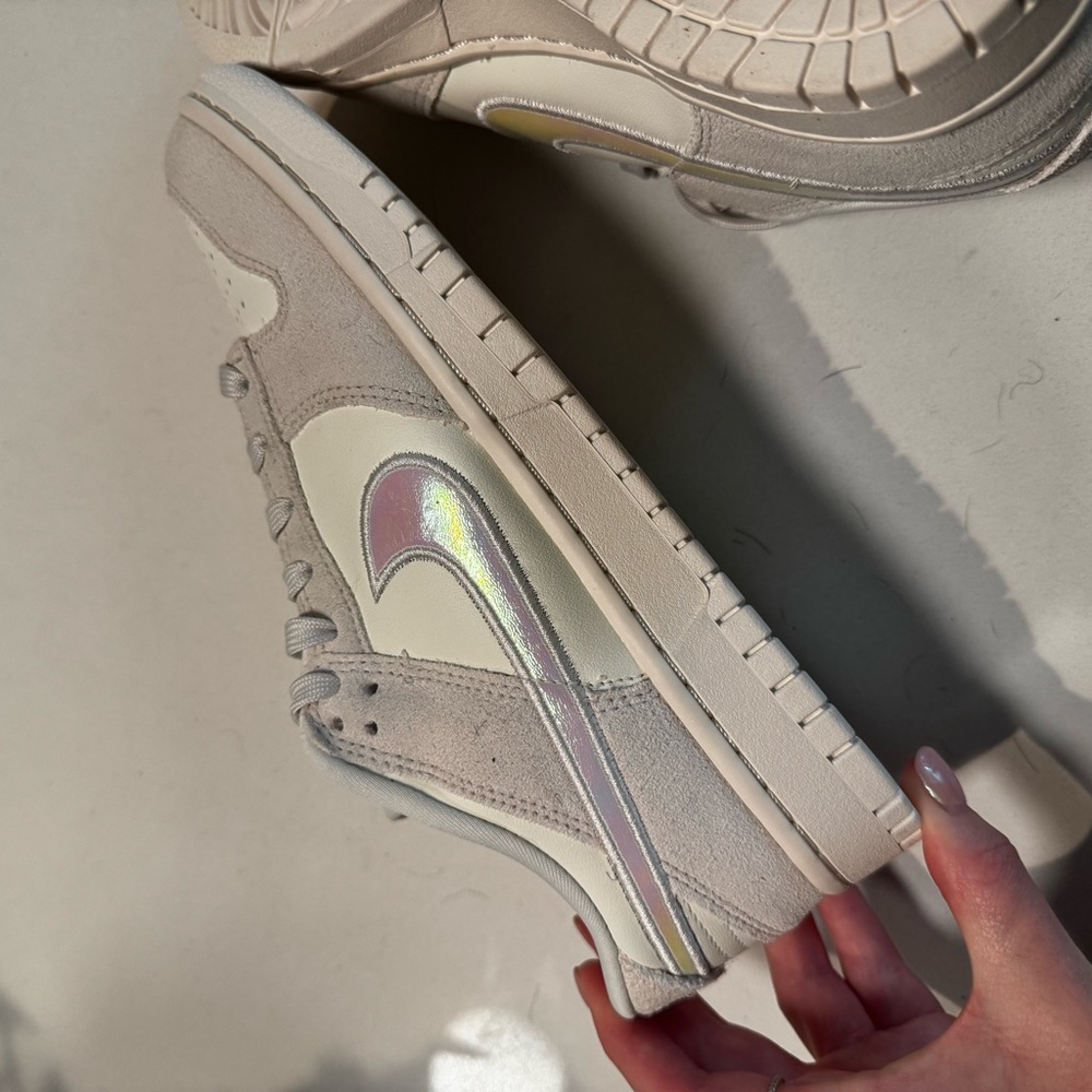 Nike Women's Beige and Iridescent Sneakers